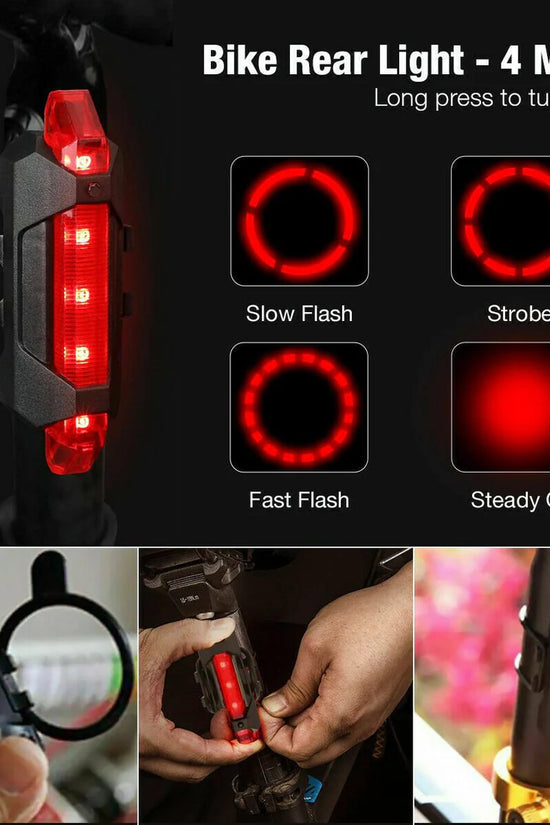 USB Rechargeable LED Bicycle Headlight Bike Head Light Cycling Rear Front Lamp Bike Light Rainproof USB Rechargeable LED bicycle Light